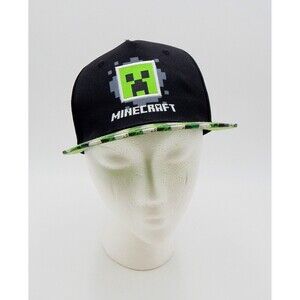 Minecraft Creeper Unisex Baseball Cap Hat Youth Size OSFM Black Green Mojang
